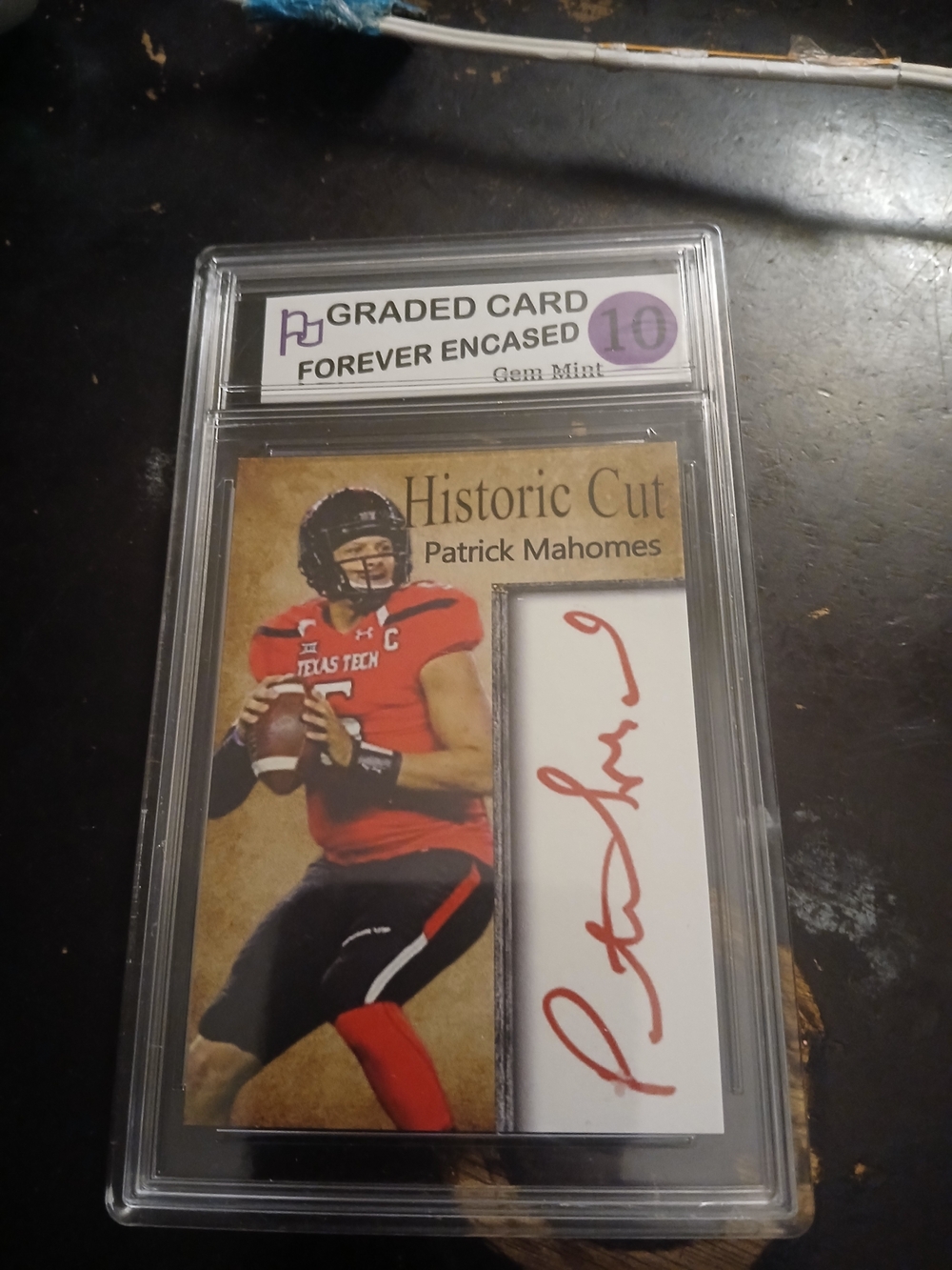 Patrick Mahomes Rookie Historic Cut Autograph Facsimile Card - Red & Black